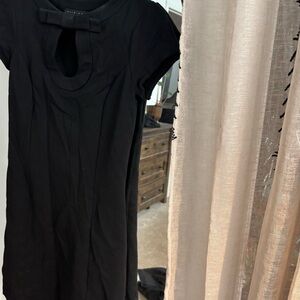 Twin-Set Black Mini Dress with Bow Detail